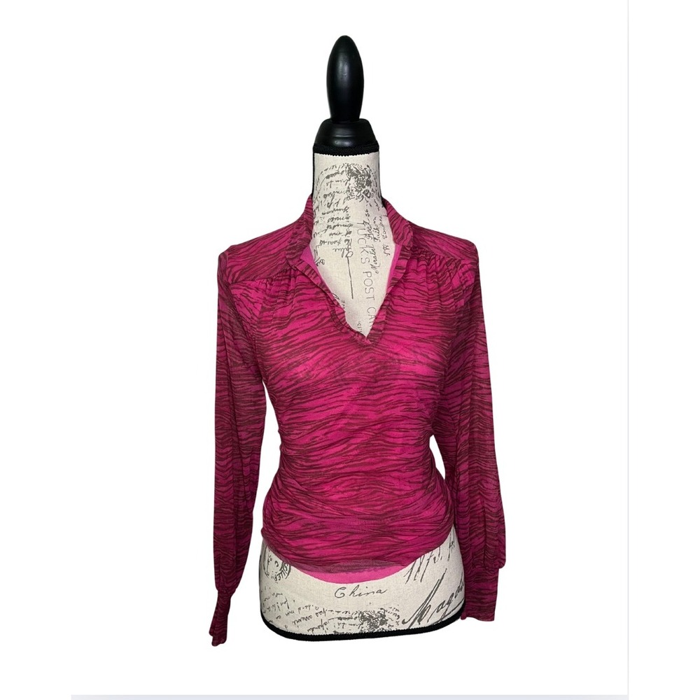 New York Company Pink Zebra‎ Mesh Top
